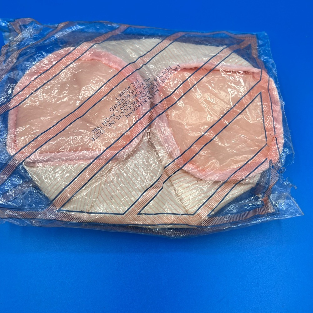 Vintage 1986 Avon Beauty Essential Traveler Makeup Bag Peach Stripe NIP 5088-1